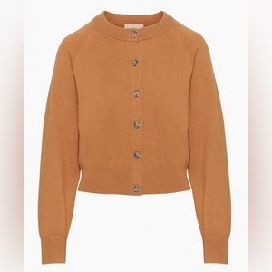 NWT Aritzia Wilfred Kiss Liteluxe Cashmere Cardigan in Rich Chestnut